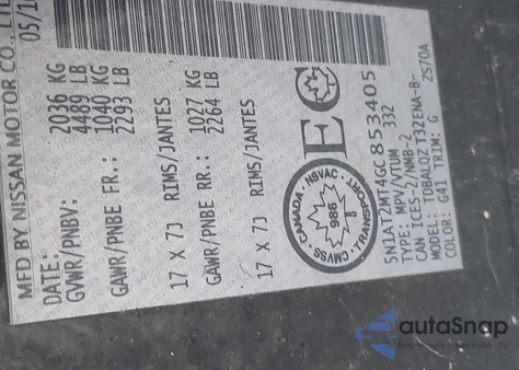 2016 Nissan Rogue S/Sl/Sv from USA, damaged, VIN 5N1AT2MT4GC853405